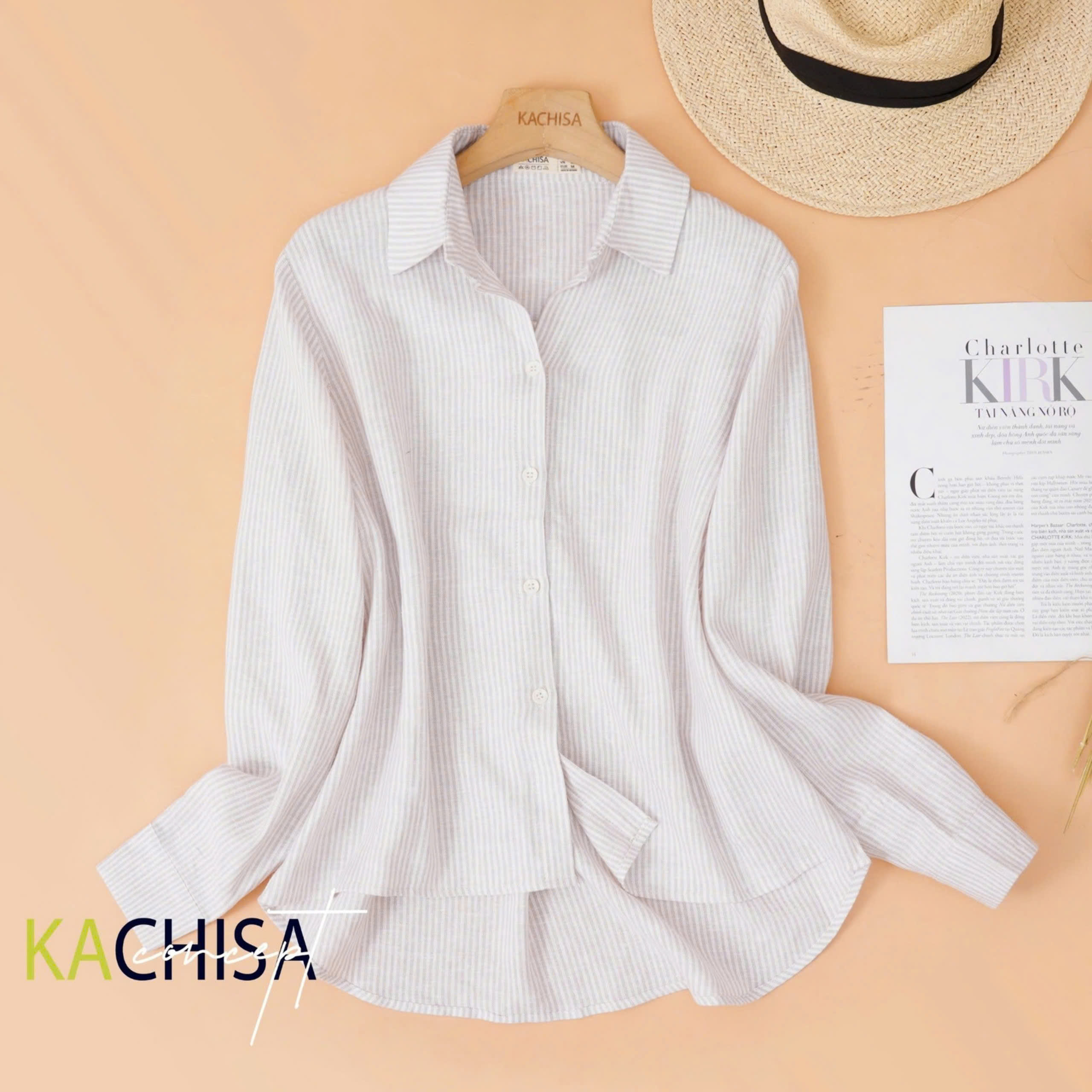Áo Sơ Mi tay dài Linen Bột Dệt Sọc cao cấp, thấm hút, nhẹ mát, thời trang công sở